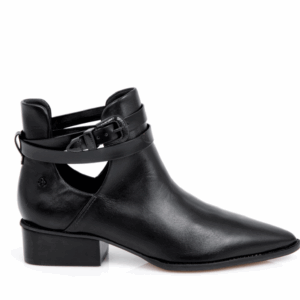 BOTA CANO CURTO PRETA DE COURO - CAPODARTE