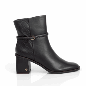 BOTA SALTO BLOCO DE COURO MARROM TOBACCO MONOGRAMA - CAPODARTE