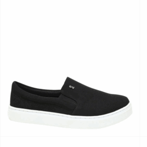 TÊNIS LONA SLIP ON PRETO FLAT  - SANTA LOLLA
